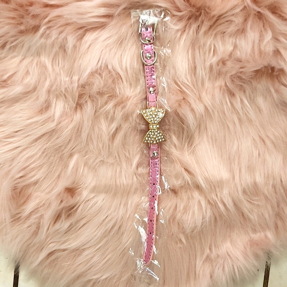 Brand New METALLIC FAUX CROC BLING PET COLLAR-S